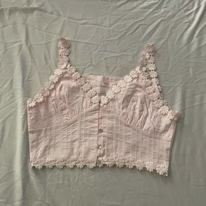 pink crop top